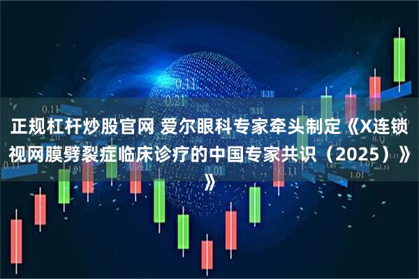 正规杠杆炒股官网 爱尔眼科专家牵头制定《X连锁视网膜劈裂症临床诊疗的中国专家共识（2025）》